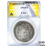 1903-S Morgan Silver Dollar ANACS F12