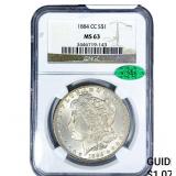 1884-CC CAC Morgan Silver Dollar NGC MS63