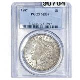 1887 Morgan Silver Dollar PCGS MS64