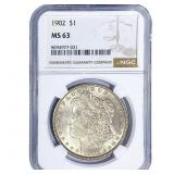 1902 Morgan Silver Dollar NGC MS63
