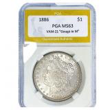1886 Morgan Silver Dollar PGA MS63 VAM-21 Gouge M