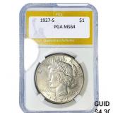 1927-S Silver Peace Dollar PGA MS64
