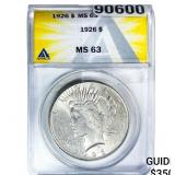 1926 Silver Peace Dollar ANACS MS63