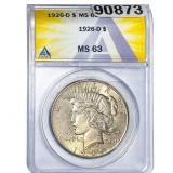 1926 Silver Peace Dollar ANACS MS63