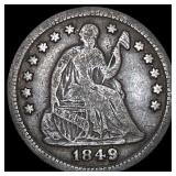 1849 Seated Liberty Half Dime NEARLY UNCIRCULATED