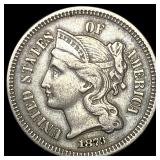 1873 Nickel Three-Cent Piece NEARLY UNCIRCULATED