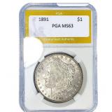 1891 Morgan Silver Dollar PGA MS63