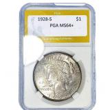 1928-S Silver Peace Dollar PGA MS64+