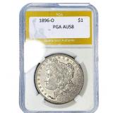 1896-O Morgan Silver Dollar PGA AU58