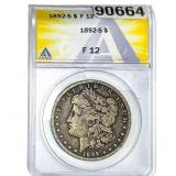 1892-S Morgan Silver Dollar ANACS F12
