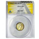 1913 Barber Dime ANACS AU55