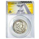 1955 Franklin Half Dollar ANACS PF66