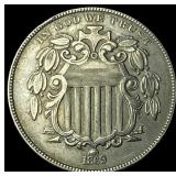 1869 Shield Nickel NEARLY UNCIRCULATED