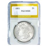 1921 Morgan Silver Dollar PGA MS66