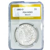 1880-O Morgan Silver Dollar PGA MS63 Micro O