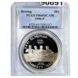 1996 Sliver $1 Rowing PCGS PR69 DCAM