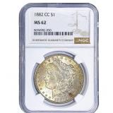 1882-CC Morgan Silver Dollar NGC MS62