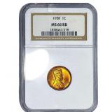 1958 Wheat Cent NGC MS66 RD