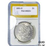 1891-O Morgan Silver Dollar PGA MS63+