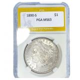 1890-S Morgan Silver Dollar PGA MS63