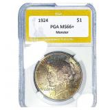 1924 Silver Peace Dollar PGA MS66+ Monster
