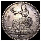 1877 Silver Trade Dollar ABOUT UNCIRCULATED
