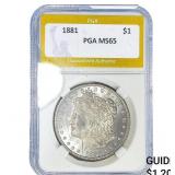 1881 Morgan Silver Dollar PGA MS65