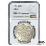 1883-CC Morgan Silver Dollar NGC MS63
