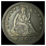 1853 Arrows Seated Liberty Quarter NEARLY UNCIRCUL