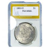 1883-CC Morgan Silver Dollar PGA MS66
