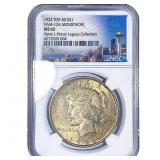 1922 Silver Peace Dollar NGC MS62 VAM-12A Moustach