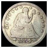 1854 Arrows Seated Liberty Quarter NICELY CIRCULAT