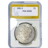 1881-S Morgan Silver Dollar PGA MS66