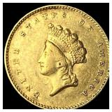 1854 Gold $1 Indian Head Type 2 NEARLY UNCIRCULATE