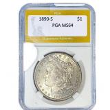 1890-S Morgan Silver Dollar PGA MS64