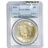 1923 Silver Peace Dollar PCGS MS63