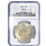 1884-O Morgan Silver Dollar NGC MS63