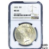 1923 Silver Peace Dollar NGC MS65
