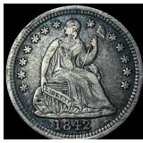 1842 Seated Liberty Half Dime NEARLY UNCIRCULATED