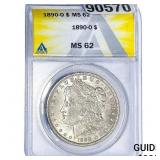 1890-O Morgan Silver Dollar ANACS MS62