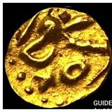 1748-1754 Mughal Ahmad Shah Bahadur Gold 1/2 Fanam