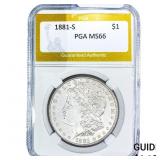 1881-S Morgan Silver Dollar PGA MS66