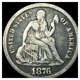 1876-CC Silver Dime NEARLY UNCIRCULATED