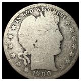 1900 Silver Barber Half Dollar NICELY CIRCULATED
