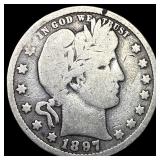 1897 Barber Silver Quarter NICELY CIRCULATED