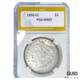 1890-CC Morgan Silver Dollar PGA MS65