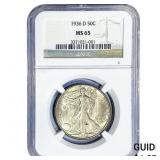 1936-D Walking Liberty Half Dollar NGC MS65