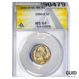 1950-D Jefferson Nickel ANACS MS64 5.5 Steps