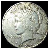 1934 Peace Silver Dollar NEARLY UNCIRCULATED