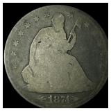 1874 Seated Liberty Half Dollar NICELY CIRCULATED